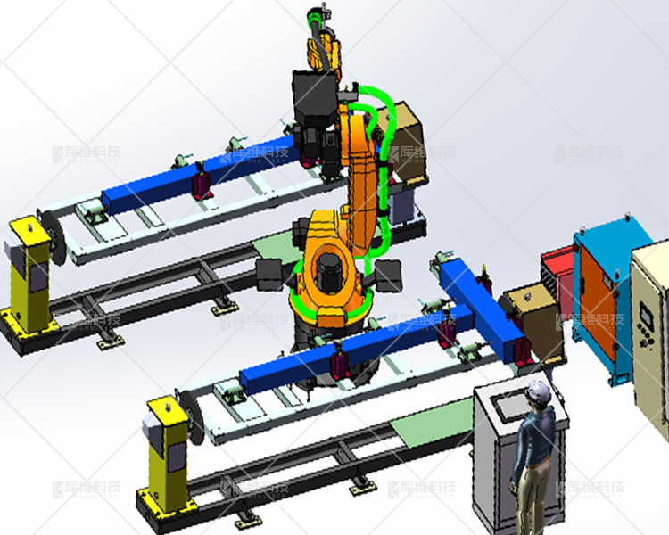 焊接<a href='http://www.jggj5.cn' target='_blank'><u>機器人工作站</u></a>布局